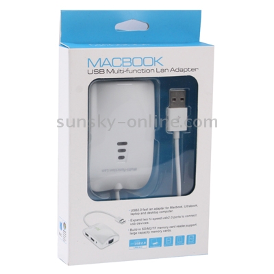 USB 2.0 Multi-function Lan Adapter for MacBook / Ultrabook / Laptop / Desktop Computer, Support SD / M2 / TF Card USB 2.0 Multi-function Lan Adapter for MacBook / Ultrabook / Laptop / Desktop Computer, Support SD / M2 / TF Card