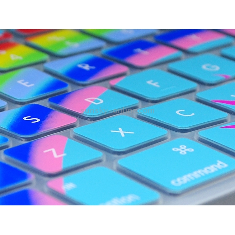 Universal Rainbow Pattern Silicon Soft Keyboard Protector Cover Skin Protective Film for MacBook 13.3 inch & 15.4 inch(Blue) Universal Rainbow Pattern Silicon Soft Keyboard Protector Cover Skin Protective Film for MacBook 13.3 inch & 15.4 inch(Blue)