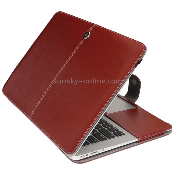 For 11.6 inch MacBook Air Notebook Leather Case with Snap Fastener(Brown) For 11.6 inch MacBook Air Notebook Leather Case with Snap Fastener(Brown)