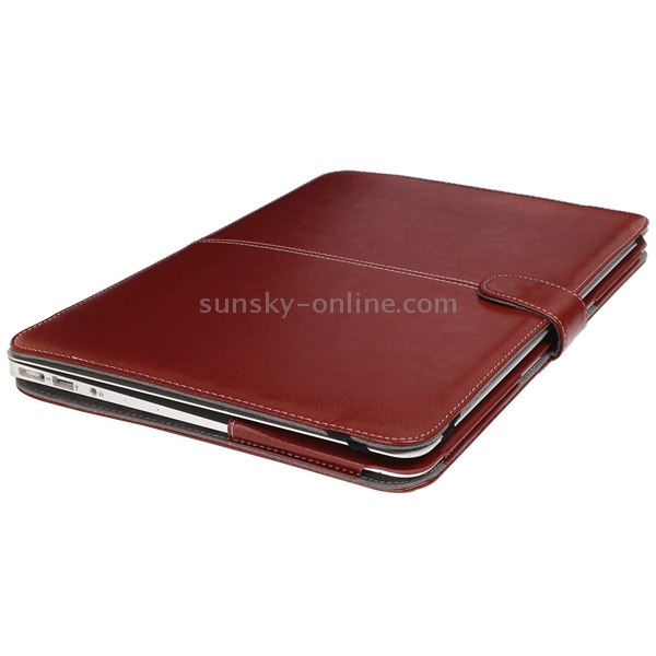 For 11.6 inch MacBook Air Notebook Leather Case with Snap Fastener(Brown) For 11.6 inch MacBook Air Notebook Leather Case with Snap Fastener(Brown)