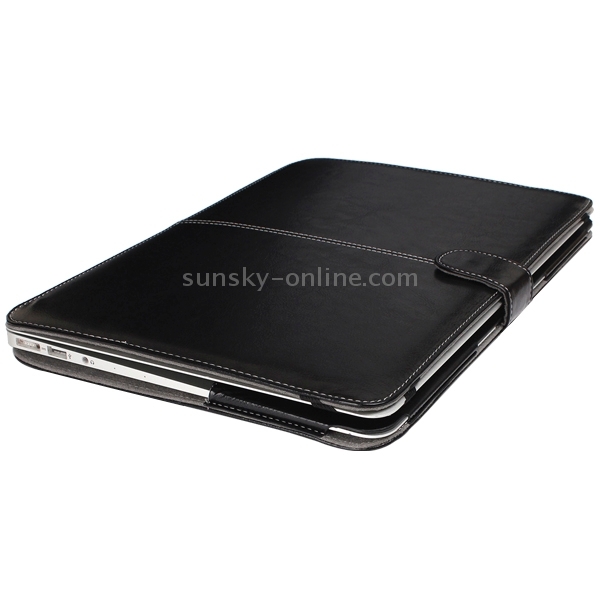 For 13.3 inch MacBook Air Notebook Leather Case with Snap Fastener(Black) For 13.3 inch MacBook Air Notebook Leather Case with Snap Fastener(Black)