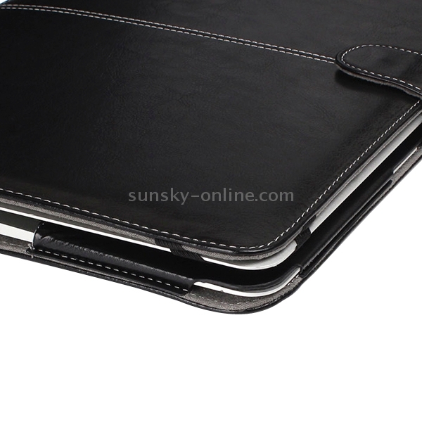 For 13.3 inch MacBook Air Notebook Leather Case with Snap Fastener(Black) For 13.3 inch MacBook Air Notebook Leather Case with Snap Fastener(Black)