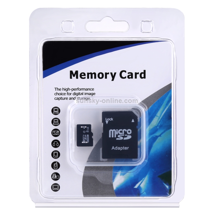 Carte mémoire Micro SD (TF) de classe 10 haute vitesse 8 Go de Taiwan,  écriture: 8