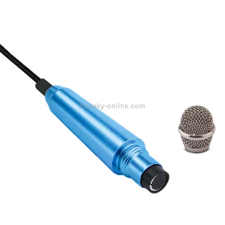 3.5mm Male + 3.5mm Female Ports Mini Household Mobile Phone Sing Song Metal Condenser Microphone, Compatible with IOS / Android System(Blue) 3.5mm Male + 3.5mm Female Ports Mini Household Mobile Phone Sing Song Metal Condenser Microphone, Compatible with IOS / Android System(Blue)