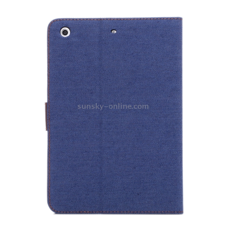Denim Texture Leather Case with Card Slots & Holder & Sleep Function for iPad mini 3 / mini 2 Retina(Dark Blue) Denim Texture Leather Case with Card Slots & Holder & Sleep Function for iPad mini 3 / mini 2 Retina(Dark Blue)