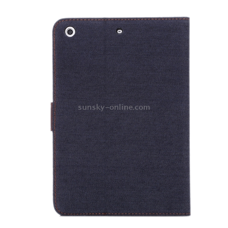 Denim Texture Leather Case with Card Slots & Holder & Sleep Function for iPad mini 3 / mini 2 Retina(Dark Blue) Denim Texture Leather Case with Card Slots & Holder & Sleep Function for iPad mini 3 / mini 2 Retina(Dark Blue)