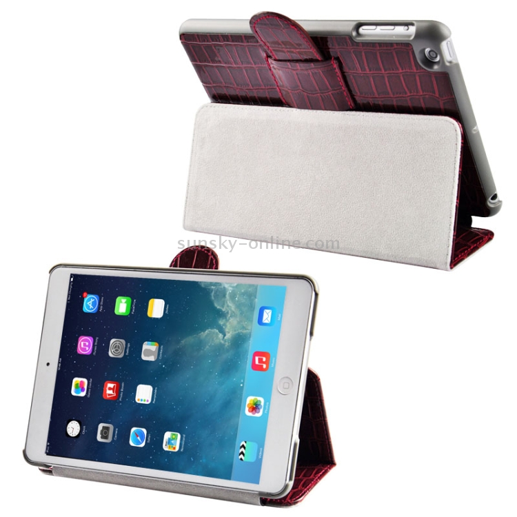 Crocodile Texture Leather Case with Holder & Sleep / Wake-up Function for iPad mini 1 / 2 / 3(Brown) Crocodile Texture Leather Case with Holder & Sleep / Wake-up Function for iPad mini 1 / 2 / 3(Brown)