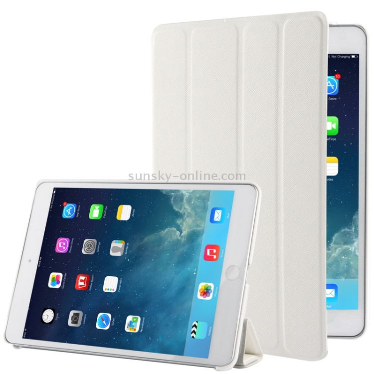 4-folding Cross Texture Leather Case with Sleep / Wake-up Function & Holder for iPad mini 1 / 2 / 3 (White) 4-folding Cross Texture Leather Case with Sleep / Wake-up Function & Holder for iPad mini 1 / 2 / 3 (White)
