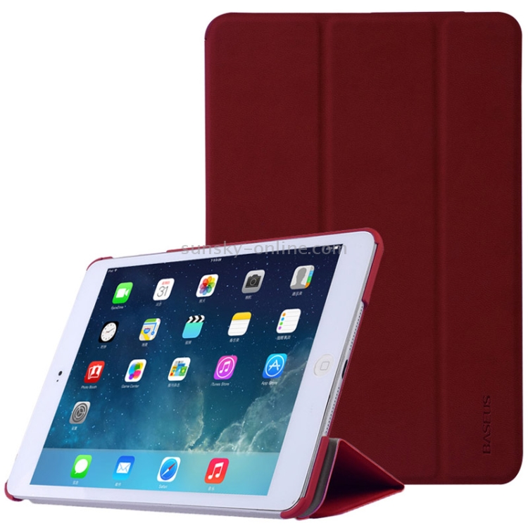 Baseus Grace Simplism Series 3-folding Frosted Texture Leather Smart Case with Holder & Sleep / Wake-up Function for iPad mini / mini 2 Retina(Red) Baseus Grace Simplism Series 3-folding Frosted Texture Leather Smart Case with Holder & Sleep / Wake-up Function for iPad mini / mini 2 Retina(Red)
