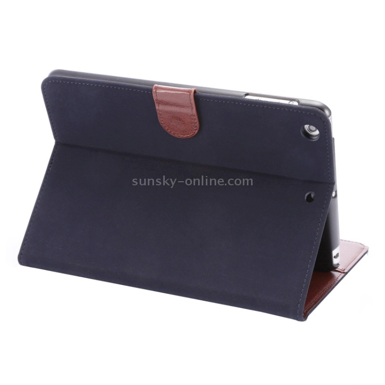 Canvas Texture Leather Case with Holder & Card Slots & Sleep Function for iPad Mini3 / Mini 2(Dark Blue) Canvas Texture Leather Case with Holder & Card Slots & Sleep Function for iPad Mini3 / Mini 2(Dark Blue)