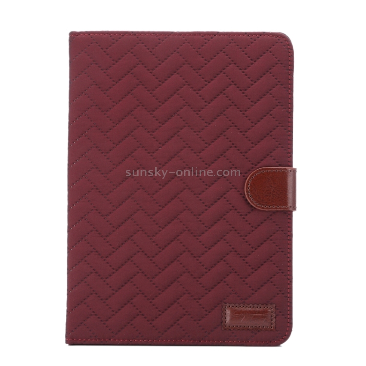 Plaid Texture Leather Case with Holder & Card Slots & Wallet & Sleep Function for iPad Mini3 / Mini 2(Dark Red) Plaid Texture Leather Case with Holder & Card Slots & Wallet & Sleep Function for iPad Mini3 / Mini 2(Dark Red)