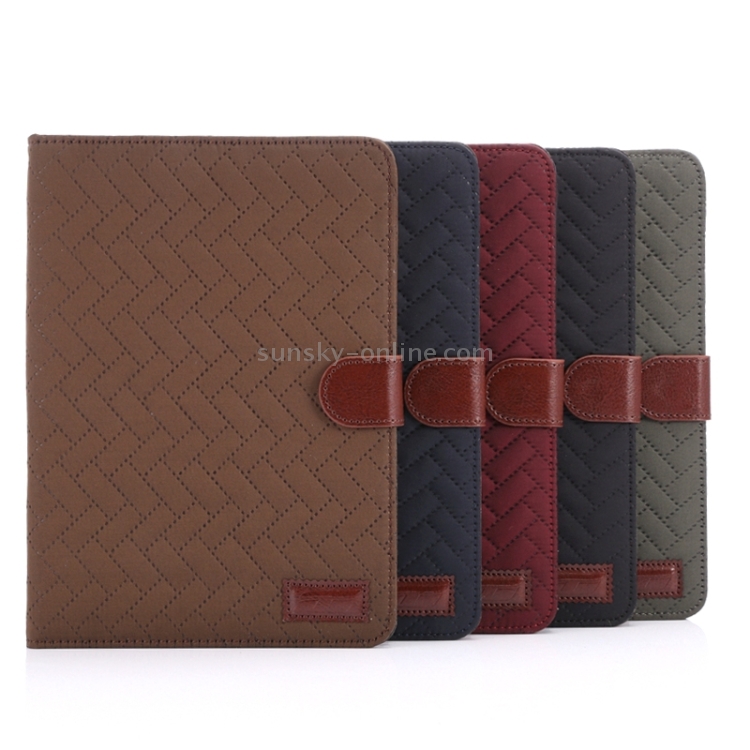 Plaid Texture Leather Case with Holder & Card Slots & Wallet & Sleep Function for iPad Mini3 / Mini 2(Dark Red) Plaid Texture Leather Case with Holder & Card Slots & Wallet & Sleep Function for iPad Mini3 / Mini 2(Dark Red)
