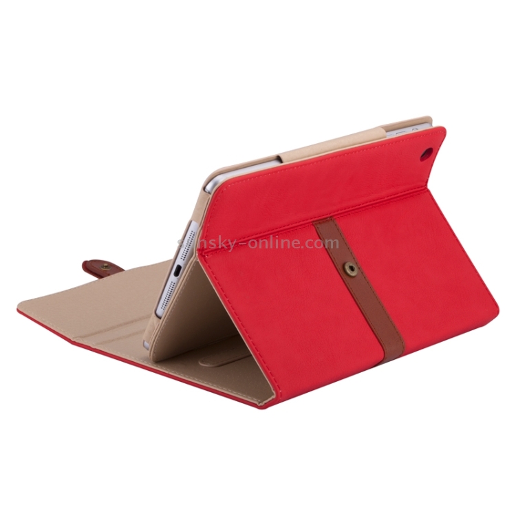 Bussiness Style Horizontal Flip Leather Case with 2-Folding Holder & Buckle for iPad mini 3 / 2 / 1(Red) Bussiness Style Horizontal Flip Leather Case with 2-Folding Holder & Buckle for iPad mini 3 / 2 / 1(Red)