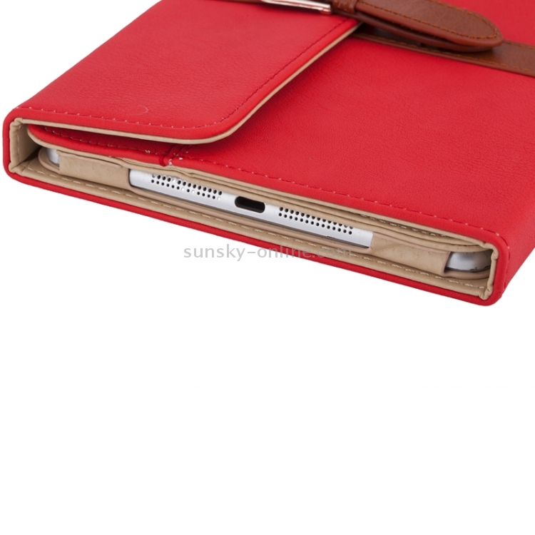 Bussiness Style Horizontal Flip Leather Case with 2-Folding Holder & Buckle for iPad mini 3 / 2 / 1(Red) Bussiness Style Horizontal Flip Leather Case with 2-Folding Holder & Buckle for iPad mini 3 / 2 / 1(Red)