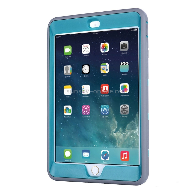 Separable Shock-resistant Double Colored TPU + PC Combination Case with Holder for iPad mini 1 / 2 / 3(Grey + Blue) Separable Shock-resistant Double Colored TPU + PC Combination Case with Holder for iPad mini 1 / 2 / 3(Grey + Blue)