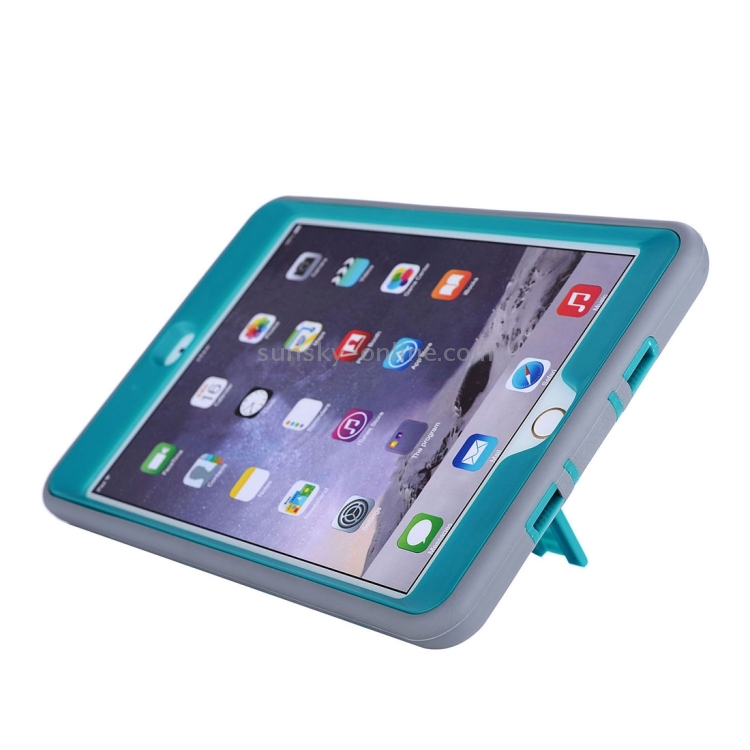 Separable Shock-resistant Double Colored TPU + PC Combination Case with Holder for iPad mini 1 / 2 / 3(Grey + Blue) Separable Shock-resistant Double Colored TPU + PC Combination Case with Holder for iPad mini 1 / 2 / 3(Grey + Blue)