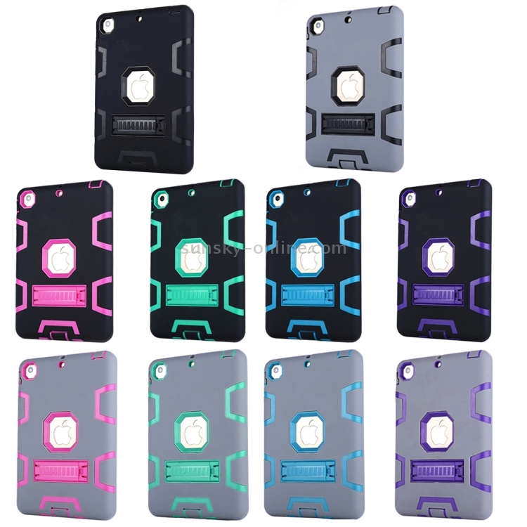 Separable Shock-resistant Double Colored TPU + PC Combination Case with Holder for iPad mini 1 / 2 / 3(Grey + Blue) Separable Shock-resistant Double Colored TPU + PC Combination Case with Holder for iPad mini 1 / 2 / 3(Grey + Blue)