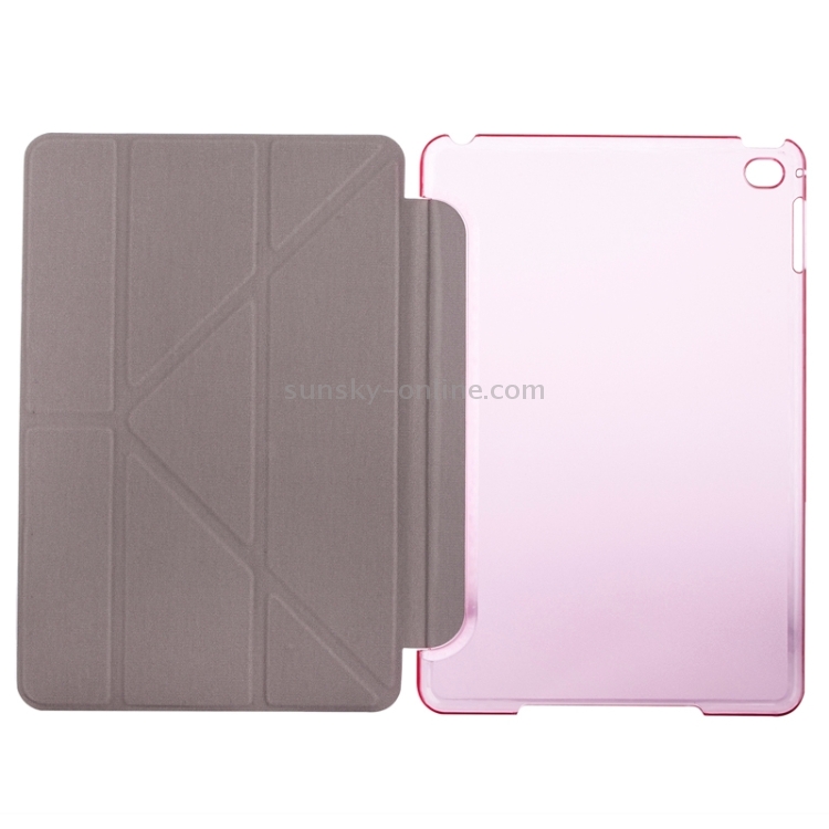 Transformers Style Silk Texture Horizontal Flip Solid Color Leather Case with Holder for iPad mini 4(Pink) Transformers Style Silk Texture Horizontal Flip Solid Color Leather Case with Holder for iPad mini 4(Pink)