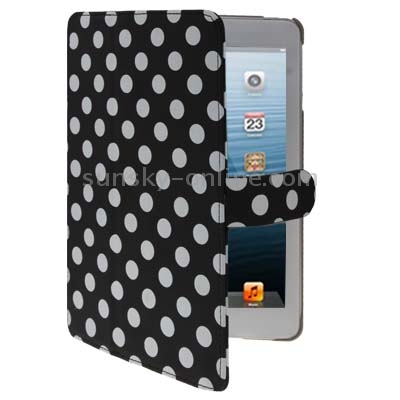 Black and White Dot Pattern Leather Case with Holder & Credit Card Slot for iPad mini 1 / 2 / 3 (Black) Black and White Dot Pattern Leather Case with Holder & Credit Card Slot for iPad mini 1 / 2 / 3 (Black)