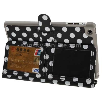Black and White Dot Pattern Leather Case with Holder & Credit Card Slot for iPad mini 1 / 2 / 3 (Black) Black and White Dot Pattern Leather Case with Holder & Credit Card Slot for iPad mini 1 / 2 / 3 (Black)