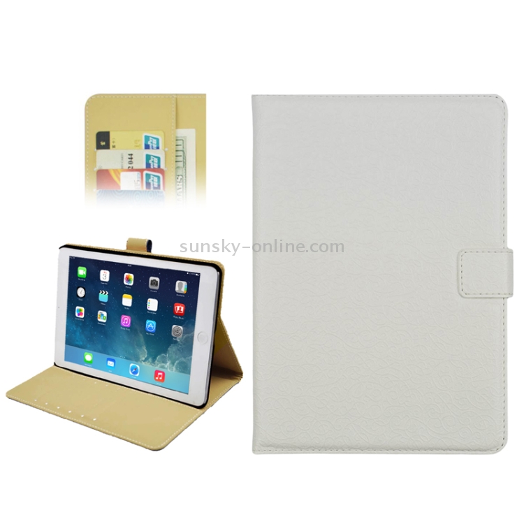 Embossing Decorative Pattern Flip Leather Case with Credit Card Slots & Holder for iPad mini 1 / 2 / 3(White) Embossing Decorative Pattern Flip Leather Case with Credit Card Slots & Holder for iPad mini 1 / 2 / 3(White)