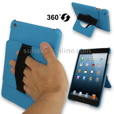 360 Degree Rotatable Cross Texture Plastic Case with Holder & Elastic Hand Strap for iPad mini 1 / 2 / 3(Blue) 360 Degree Rotatable Cross Texture Plastic Case with Holder & Elastic Hand Strap for iPad mini 1 / 2 / 3(Blue)
