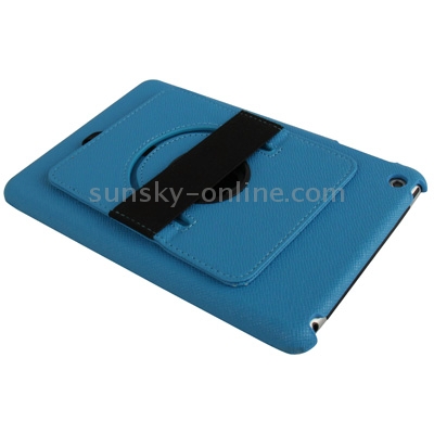360 Degree Rotatable Cross Texture Plastic Case with Holder & Elastic Hand Strap for iPad mini 1 / 2 / 3(Blue) 360 Degree Rotatable Cross Texture Plastic Case with Holder & Elastic Hand Strap for iPad mini 1 / 2 / 3(Blue)