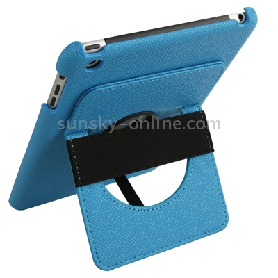 360 Degree Rotatable Cross Texture Plastic Case with Holder & Elastic Hand Strap for iPad mini 1 / 2 / 3(Blue) 360 Degree Rotatable Cross Texture Plastic Case with Holder & Elastic Hand Strap for iPad mini 1 / 2 / 3(Blue)