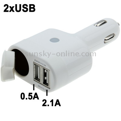 Presa USB 12V, 5V (2.1A/1A) da incasso, per ricaricare telefono, tablet,  PC, etc. foro 29mm