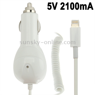 5V 2.1A High Performance 8Pin Car Charger Retractable Cable for iPad Air / iPad 4 / iPad mini 1 / 2 / 3 / iPhone 6 & 6 Plus / 5 & 5S & 5C / iPod touch 5 / 6, Cable Length: 40cm-130cm(White) 5V 2.1A High Performance 8Pin Car Charger Retractable Cable for iPad Air / iPad 4 / iPad mini 1 / 2 / 3 / iPhone 6 & 6 Plus / 5 & 5S & 5C / iPod touch 5 / 6, Cable Length: 40cm-130cm(White)