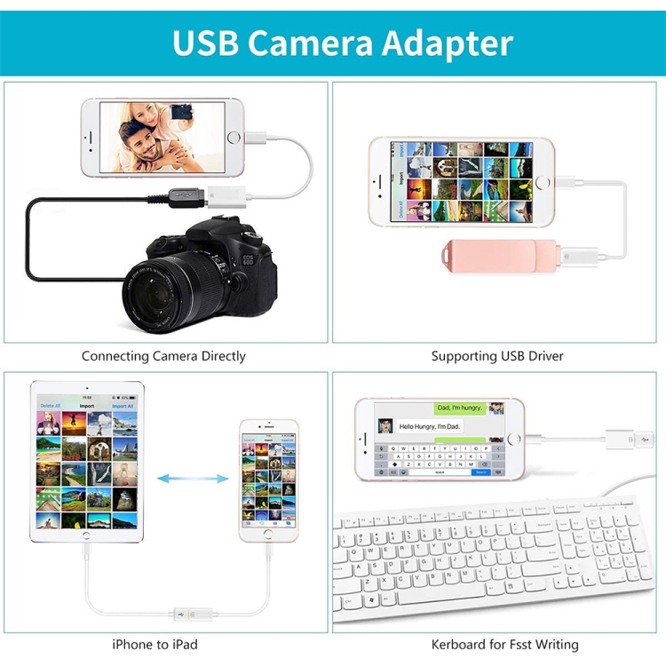 Original Version USB Camera Adapter for iPad / iPhone(White) Original Version USB Camera Adapter for iPad / iPhone(White)