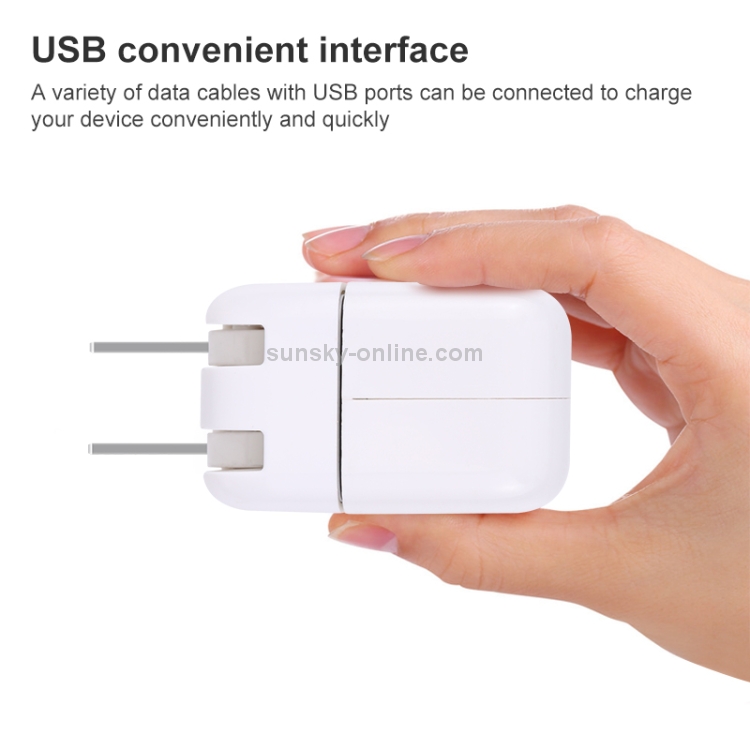 10W USB Charging Adapter with Foldable Plug, US Plug(White) 10W USB Charging Adapter with Foldable Plug, US Plug(White)