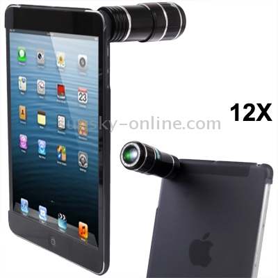 12X Optical Zoom Lens Telephoto Telescope Lens with Specialized Plastic Case for iPad mini 1 / 2 / 3, Minimum Focus Distance: 3m(Black) 12X Optical Zoom Lens Telephoto Telescope Lens with Specialized Plastic Case for iPad mini 1 / 2 / 3, Minimum Focus Distance: 3m(Black)