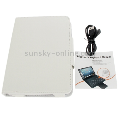 Litchi Texture 2 in 1 Bluetooth 3.0 Keyboard + Leather Tablet Case with Holder for iPad mini 1 / 2 / 3 (White) Litchi Texture 2 in 1 Bluetooth 3.0 Keyboard + Leather Tablet Case with Holder for iPad mini 1 / 2 / 3 (White)