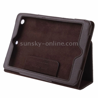 Litchi Texture Leather Case with Sleep / Wake-up & Holder for iPad mini 1 / 2 / 3(Brown) Litchi Texture Leather Case with Sleep / Wake-up & Holder for iPad mini 1 / 2 / 3(Brown)