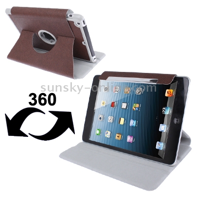 360 Degree Rotatable Cross Texture Leather Case with Holder for iPad mini 1 / 2 / 3 (Coffee) 360 Degree Rotatable Cross Texture Leather Case with Holder for iPad mini 1 / 2 / 3 (Coffee)