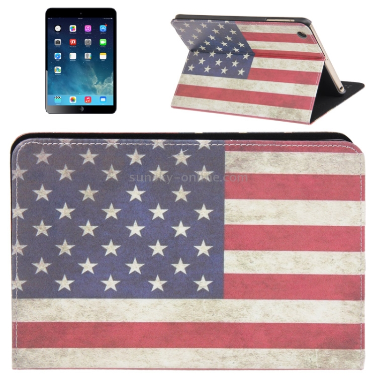 Retro USA Flag Style Leather Case with Holder for iPad mini 1 / 2 / 3 Retro USA Flag Style Leather Case with Holder for iPad mini 1 / 2 / 3