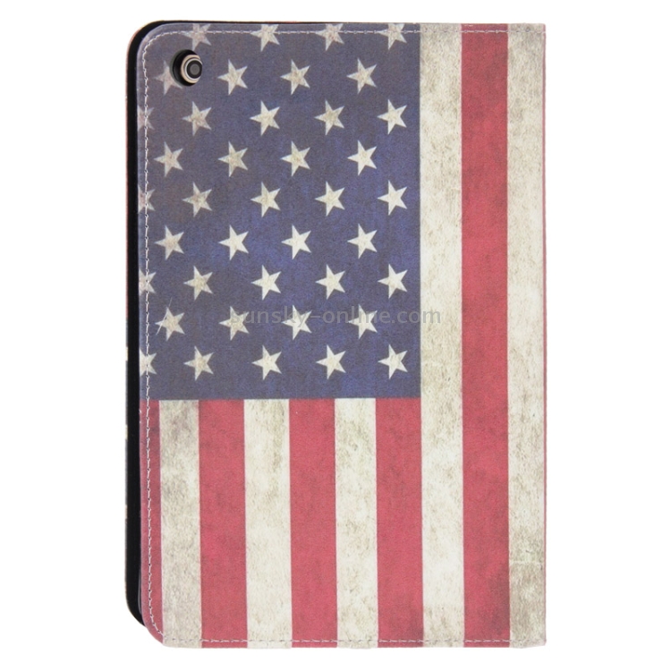 Retro USA Flag Style Leather Case with Holder for iPad mini 1 / 2 / 3 Retro USA Flag Style Leather Case with Holder for iPad mini 1 / 2 / 3
