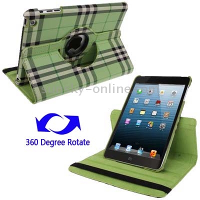 360 Degree Rotation Checkerboard Leather Case with Holder for iPad mini 1 / 2 / 3 (Green) 360 Degree Rotation Checkerboard Leather Case with Holder for iPad mini 1 / 2 / 3 (Green)
