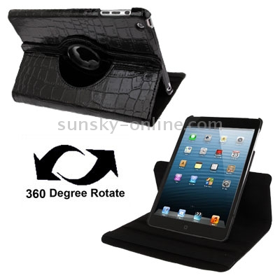 Crocodile Texture 360 Degree Rotatable Leather Case with Holder for iPad mini 1 / 2 / 3(Black) Crocodile Texture 360 Degree Rotatable Leather Case with Holder for iPad mini 1 / 2 / 3(Black)
