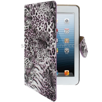 Leopard Texture Leather Case with Credit Card Slots & Holder for iPad mini 1 / 2 / 3(Purple) Leopard Texture Leather Case with Credit Card Slots & Holder for iPad mini 1 / 2 / 3(Purple)