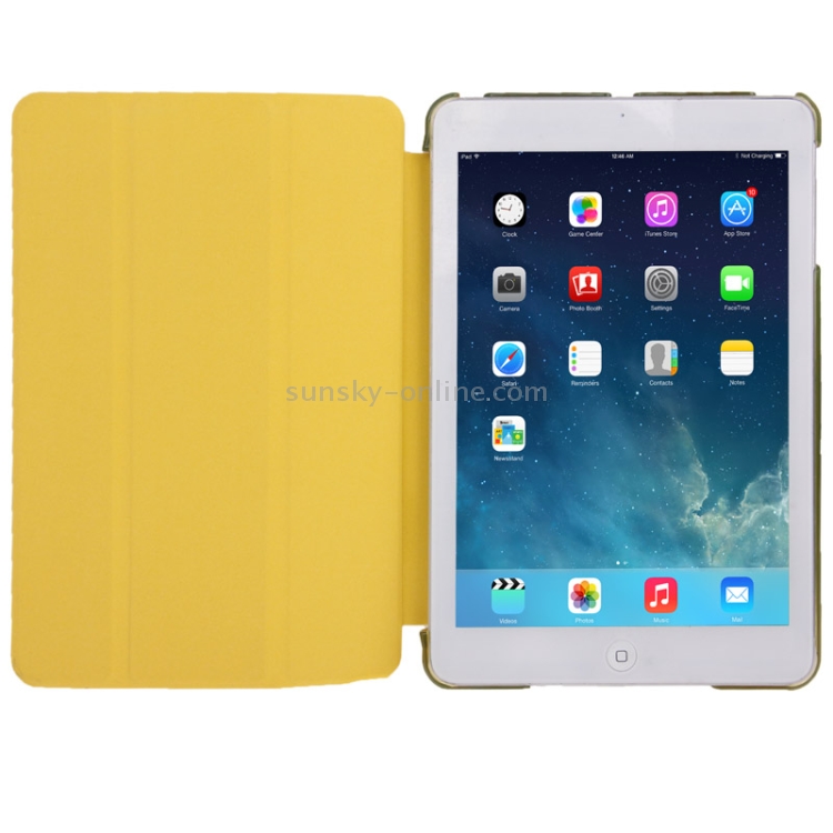 3-folding Smart Cover + Polycarbonate Partner for iPad mini 1 / 2 / 3 (Yellow)