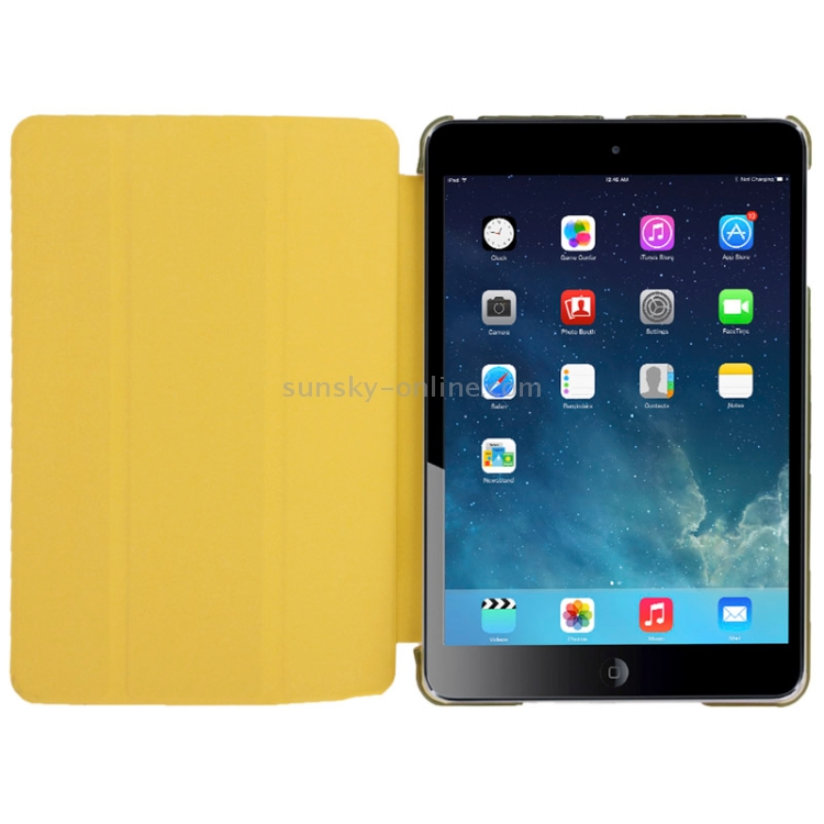 3-folding Smart Cover + Polycarbonate Partner for iPad mini 1 / 2 / 3 (Yellow)