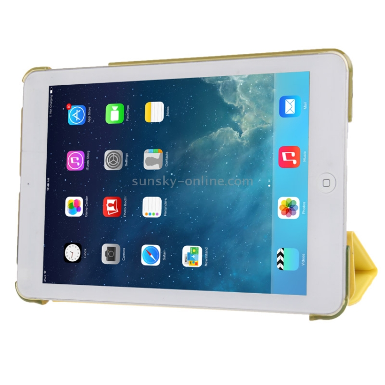 3-folding Smart Cover + Polycarbonate Partner for iPad mini 1 / 2 / 3 (Yellow)