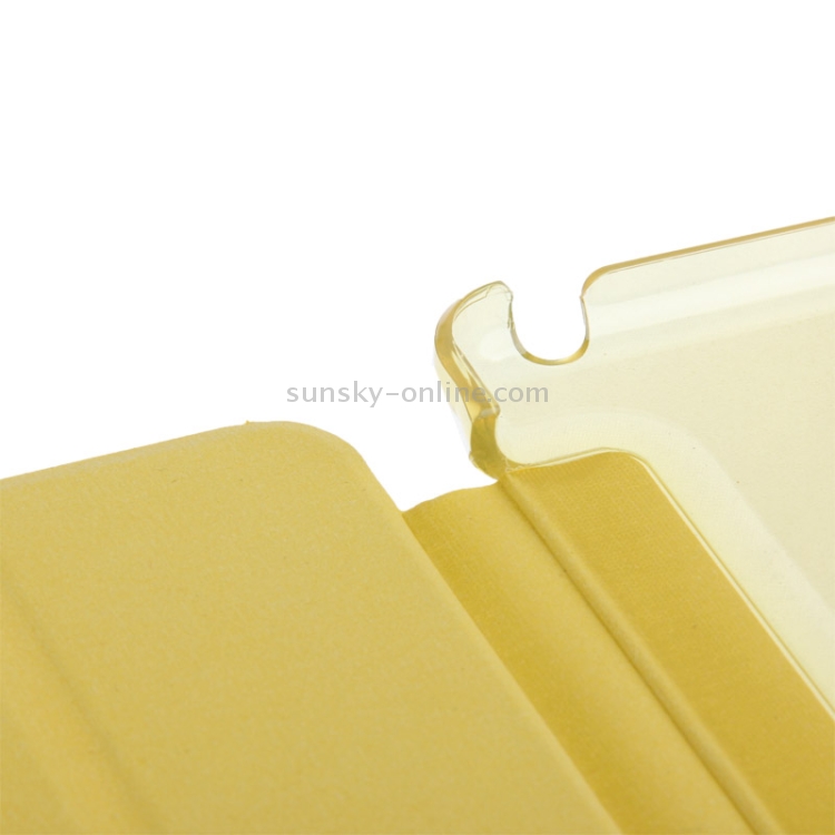 3-folding Smart Cover + Polycarbonate Partner for iPad mini 1 / 2 / 3 (Yellow)