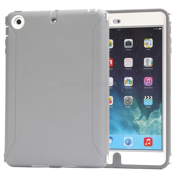 Shockproof TPU + Hard Plastic Combination Case with Holder for iPad mini / mini 2 Retina(Grey) Shockproof TPU + Hard Plastic Combination Case with Holder for iPad mini / mini 2 Retina(Grey)