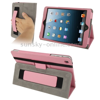 Litchi Texture Leather Case with Elastic Hand Strap & Holder for iPad mini 1 / 2 / 3(Pink) Litchi Texture Leather Case with Elastic Hand Strap & Holder for iPad mini 1 / 2 / 3(Pink)