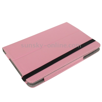 Litchi Texture Leather Case with Elastic Hand Strap & Holder for iPad mini 1 / 2 / 3(Pink) Litchi Texture Leather Case with Elastic Hand Strap & Holder for iPad mini 1 / 2 / 3(Pink)