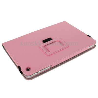 Litchi Texture Leather Case with Elastic Hand Strap & Holder for iPad mini 1 / 2 / 3(Pink) Litchi Texture Leather Case with Elastic Hand Strap & Holder for iPad mini 1 / 2 / 3(Pink)