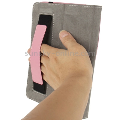 Litchi Texture Leather Case with Elastic Hand Strap & Holder for iPad mini 1 / 2 / 3(Pink) Litchi Texture Leather Case with Elastic Hand Strap & Holder for iPad mini 1 / 2 / 3(Pink)